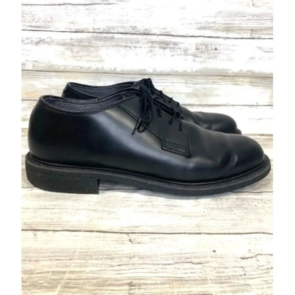Bates Men's Not Gloss Black Leather Oxford Dress Shoes Size 8D Durable & Comfort